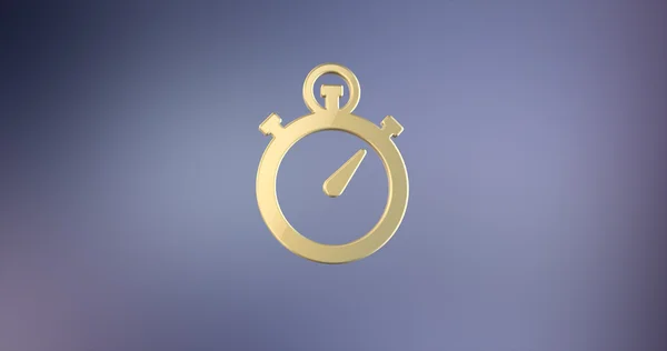 Detener reloj de oro 3d icono — Foto de Stock