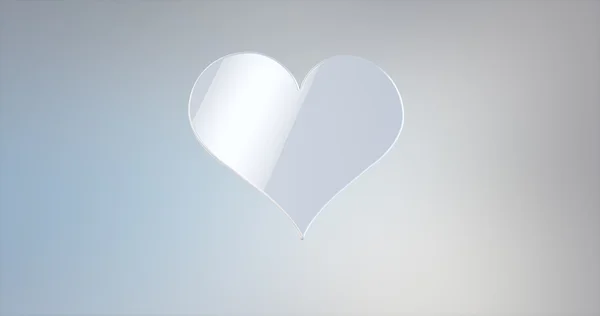 Gibi kalp beyaz 3d simgesi 