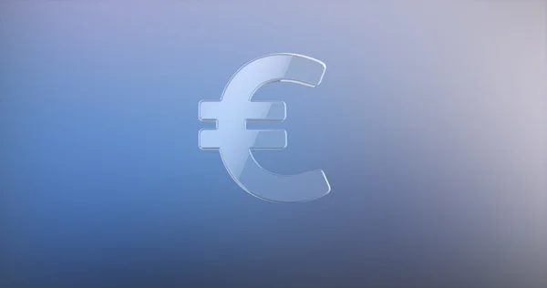 Euro signe Verre Icône 3d — Photo