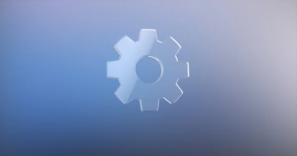 Gear Glass 3d Icon — Stock Photo, Image