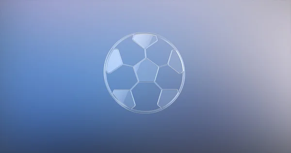 Piłka nożna szklane 3d ikona — Zdjęcie stockowe