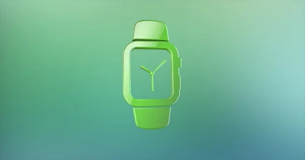 Розумний годинник Зелена 3d піктограма — стокове фото