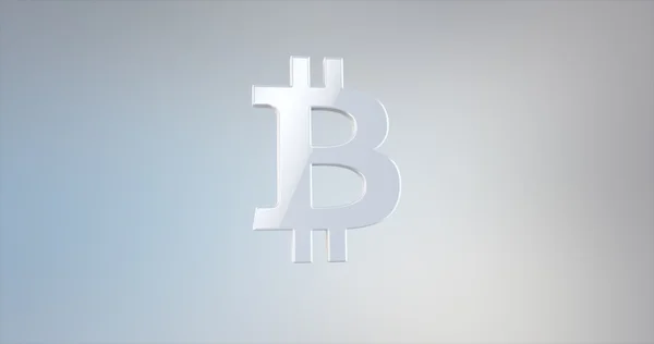 Icona Bitcoin bianco 3d — Foto Stock