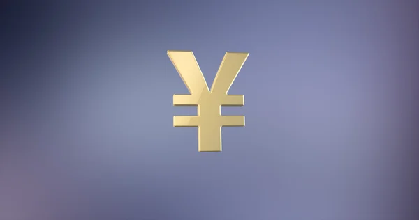 Yen japonés oro 3d icono — Foto de Stock