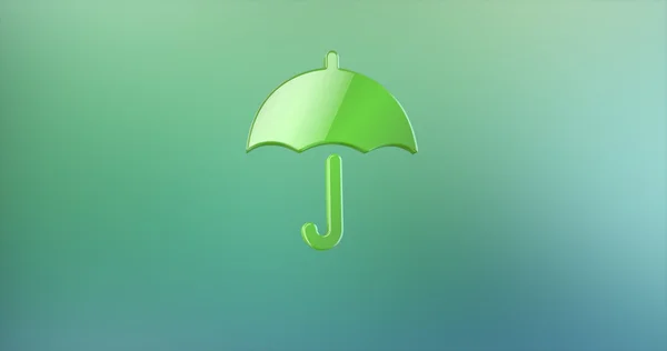 Umbrella Green 3d Icon — Stock Photo, Image