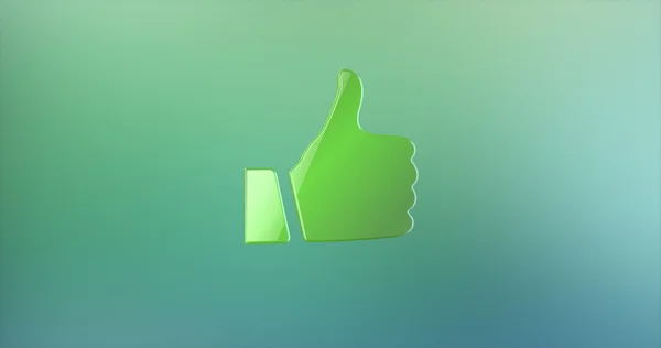 Başparmak yeşil yukarı 3d simgesi 