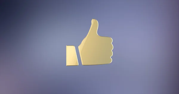 Thumb up  Gold 3d Icon — Stock Photo, Image