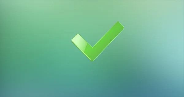 Comprobar signo verde 3d icono —  Fotos de Stock