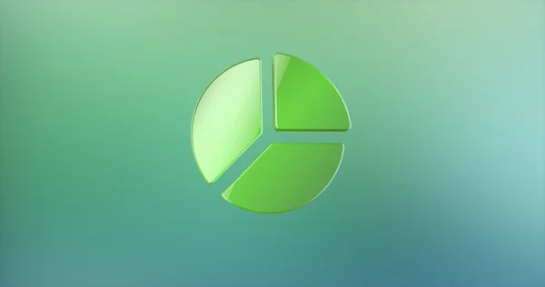 Cirkeldiagram groen 3D-pictogram — Stockfoto