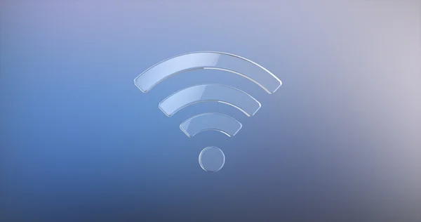 Wi-Fi szklane 3d ikona — Zdjęcie stockowe