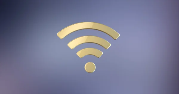 Wi-Fi Gold 3d Icon — Stock Photo, Image