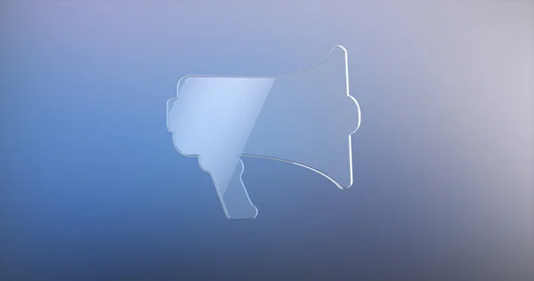 Реклама Скляна 3d іконка — стокове фото