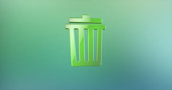 Çöp 3d simge yeşil