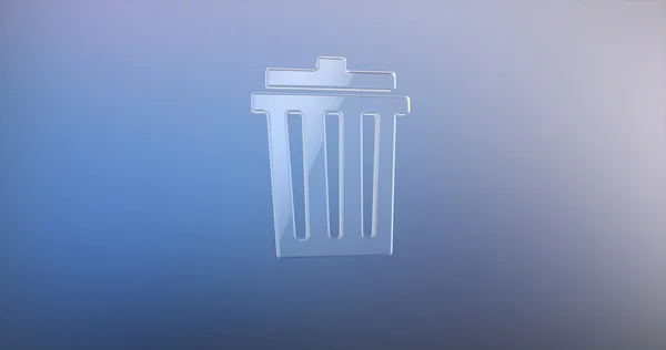 Trash Can Glass 3d Icon — Stock Photo, Image