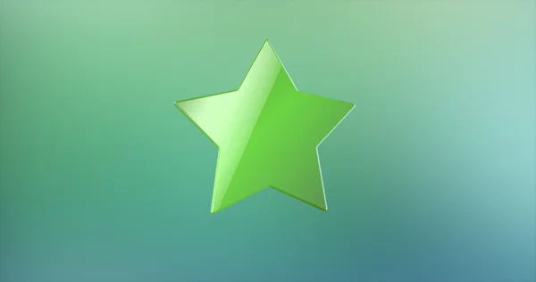 Brede ster groen 3D-pictogram — Stockfoto