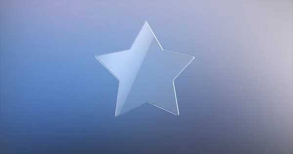 Icona in vetro a stella larga 3d — Foto Stock
