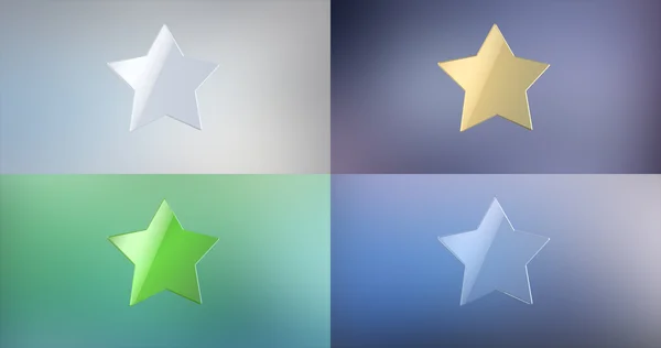 Wide Star 3d Icon — Stock Photo, Image