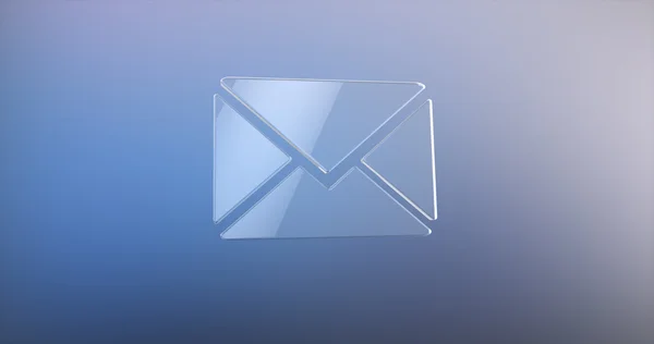 Envelope de vidro 3d ícone — Fotografia de Stock