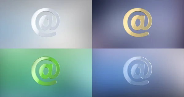 Mail At Sign 3d Icon — Stock Photo, Image