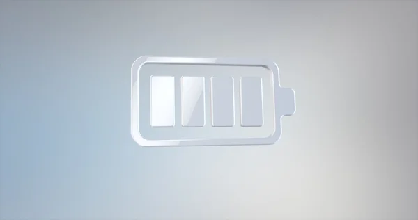 Батарея Повна біла 3d піктограма — стокове фото