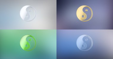 Yin ve yang 3d simgesi 