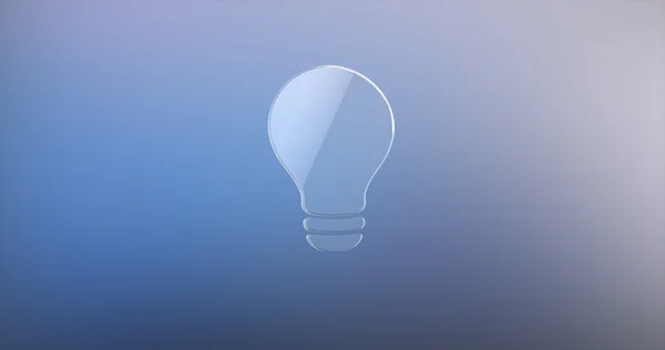 Glühbirne Glas 3D-Symbol — Stockfoto