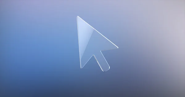 Icono de cristal del cursor 3d — Foto de Stock