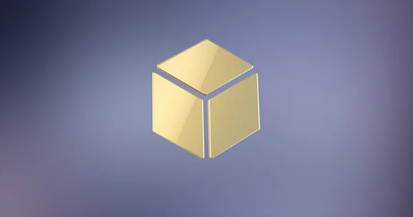 Cubo de oro 3d icono — Foto de Stock