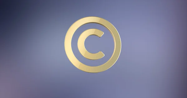 Copyright Icona in oro 3d — Foto Stock