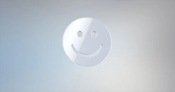 Χαμόγελο λευκό εικονίδιο 3d — Φωτογραφία Αρχείου