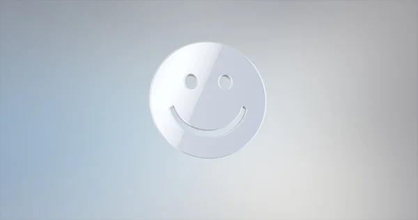 Sonrisa Icono blanco 3d — Foto de Stock