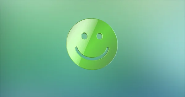Yeşil gülümseme 3d simgesi 