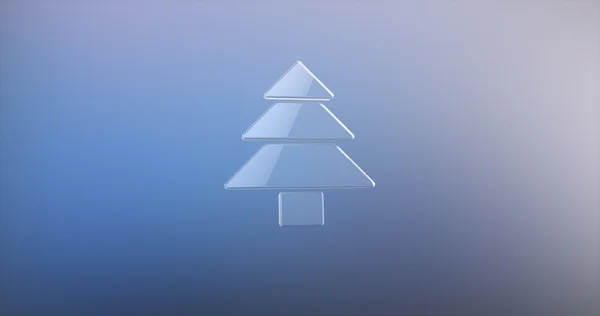 Drzewo sosnowe szklane 3d ikona — Zdjęcie stockowe