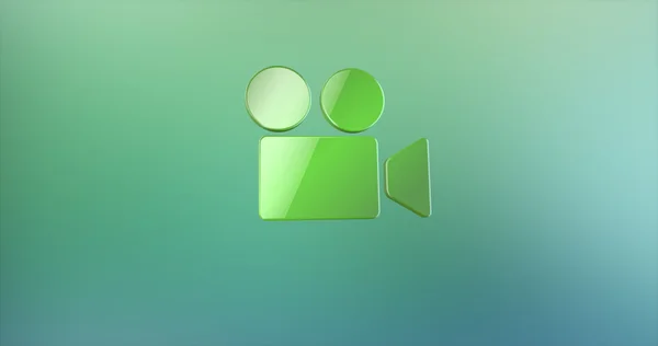 Video Cam yeşil 3d simgesi — Stok fotoğraf