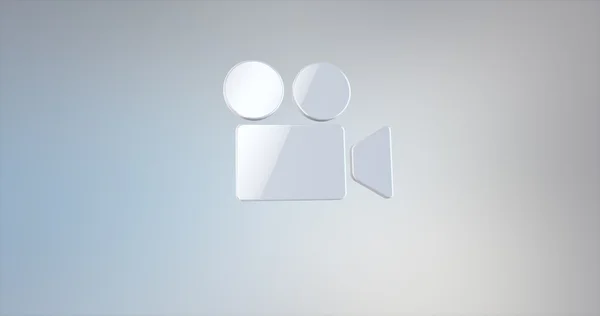 Videó kamera fehér 3d ikon — Stock Fotó