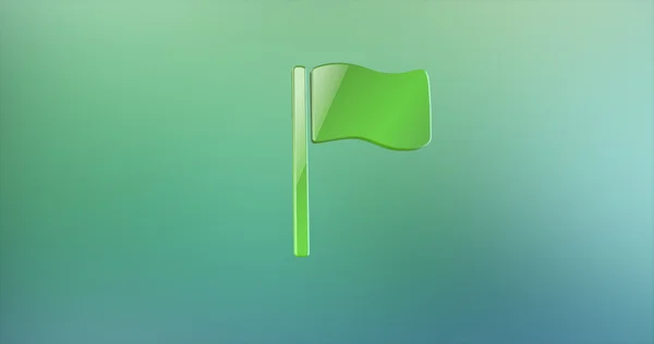 Bandeira Verde Ícone 3d — Fotografia de Stock