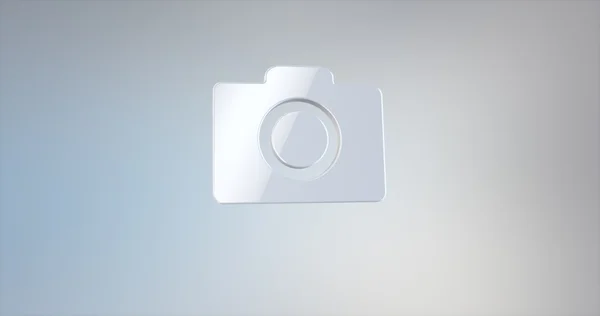 Icona 3d bianca della macchina fotografica — Foto Stock