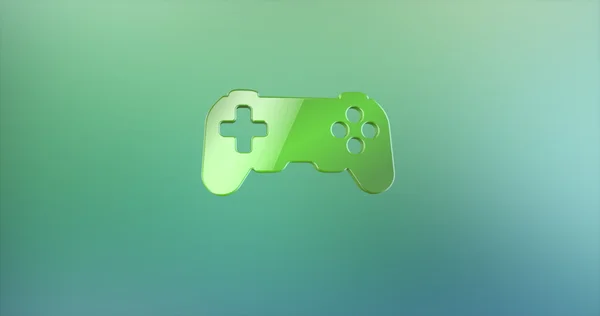 Spielkonsole grünes 3D-Symbol — Stockfoto