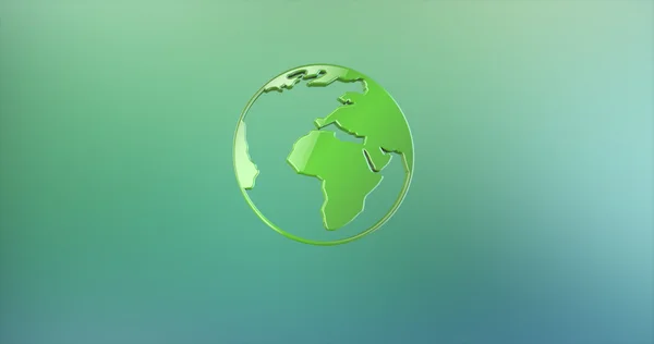 Yeşil dünya 3d simgesi 
