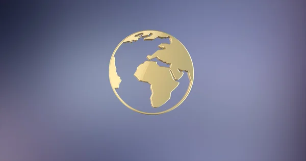 Dünya altın 3d simgesi 