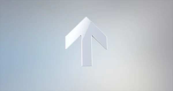 Beyaz yukarı ok 3d simgesi 