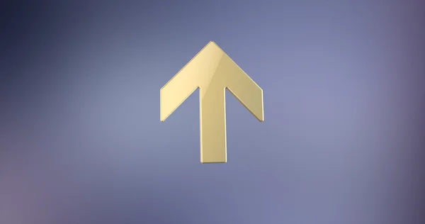 Pijl-omhoog of gouden 3D-pictogram — Stockfoto