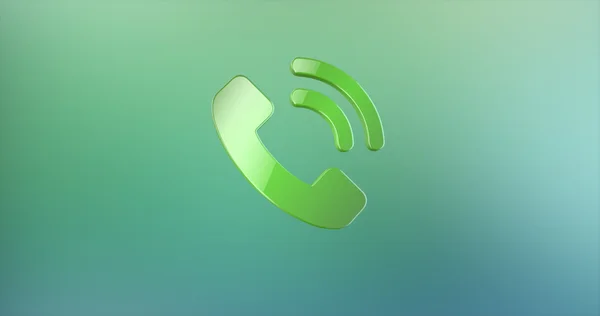 Telefon klingelt grünes 3D-Symbol — Stockfoto