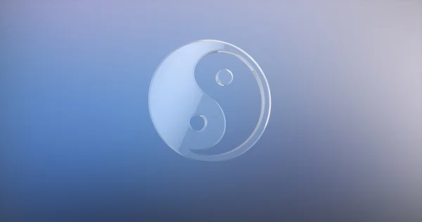 Yin i yang szklane 3d ikona — Zdjęcie stockowe