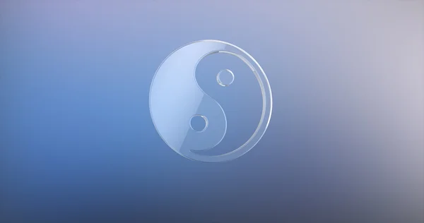 Yin und Yang Glas 3D-Symbol — Stockfoto