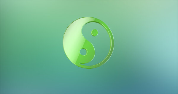 Yin and yang Green 3d Icon 