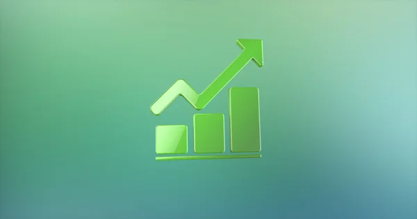 Grafik yeşil yukarı 3d simgesi
