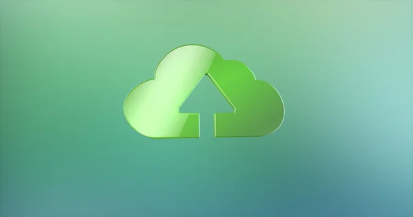 Nube encima verde 3d icono —  Fotos de Stock