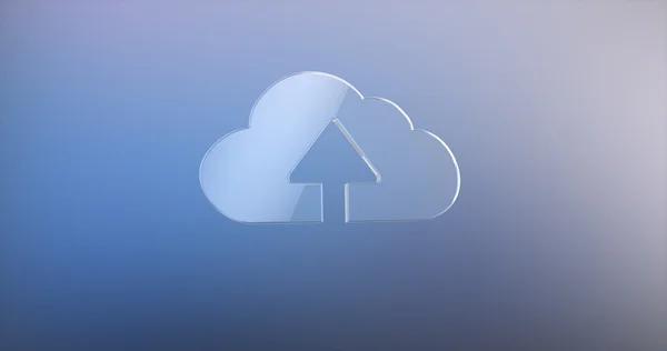 Cloud Up Icono de cristal 3d —  Fotos de Stock