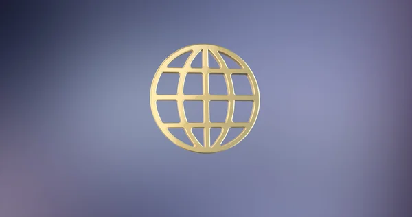 Globo de oro 3d icono — Foto de Stock